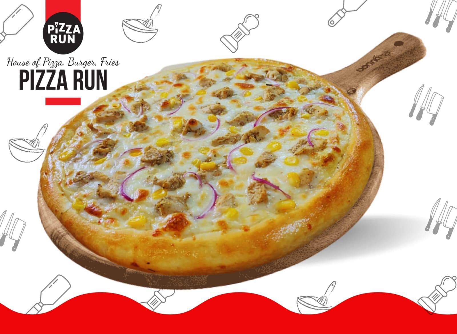 Malai Feast Pizza from Pizza Run Fast Food Karachi