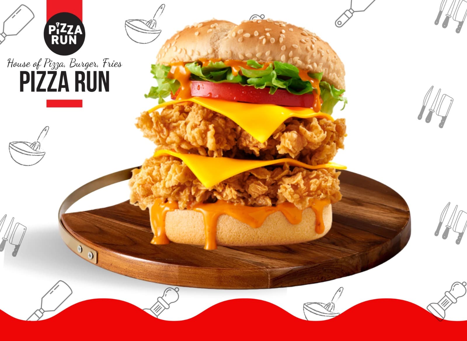 Zinger Cheese Burger from Pizza Run Fast Food Karachi