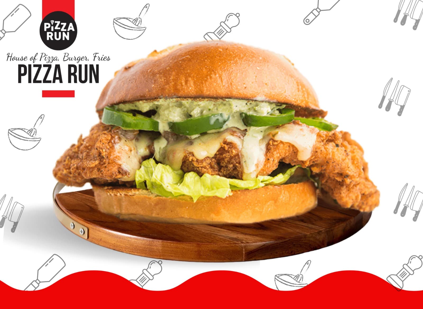 Jalapeno Crunch Burger from Pizza Run Fast Food Karachi