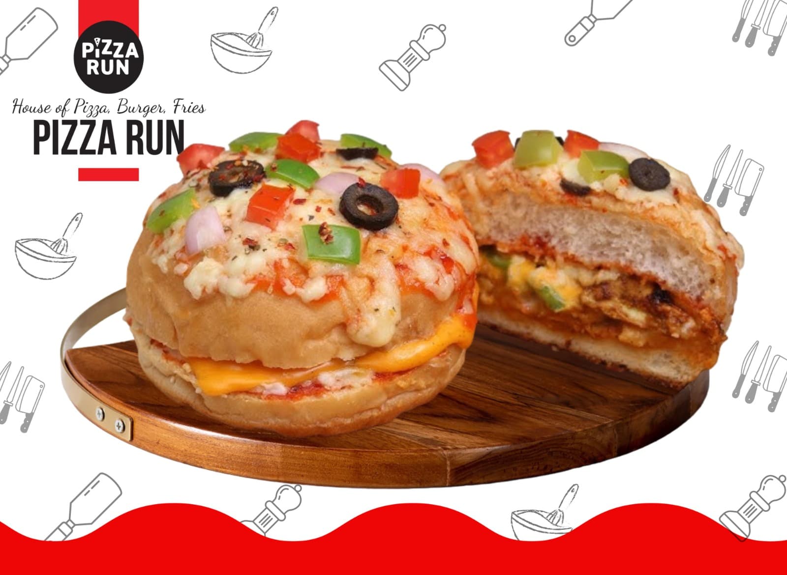 Pizza Burger from Pizza Run Fast Food Karachi