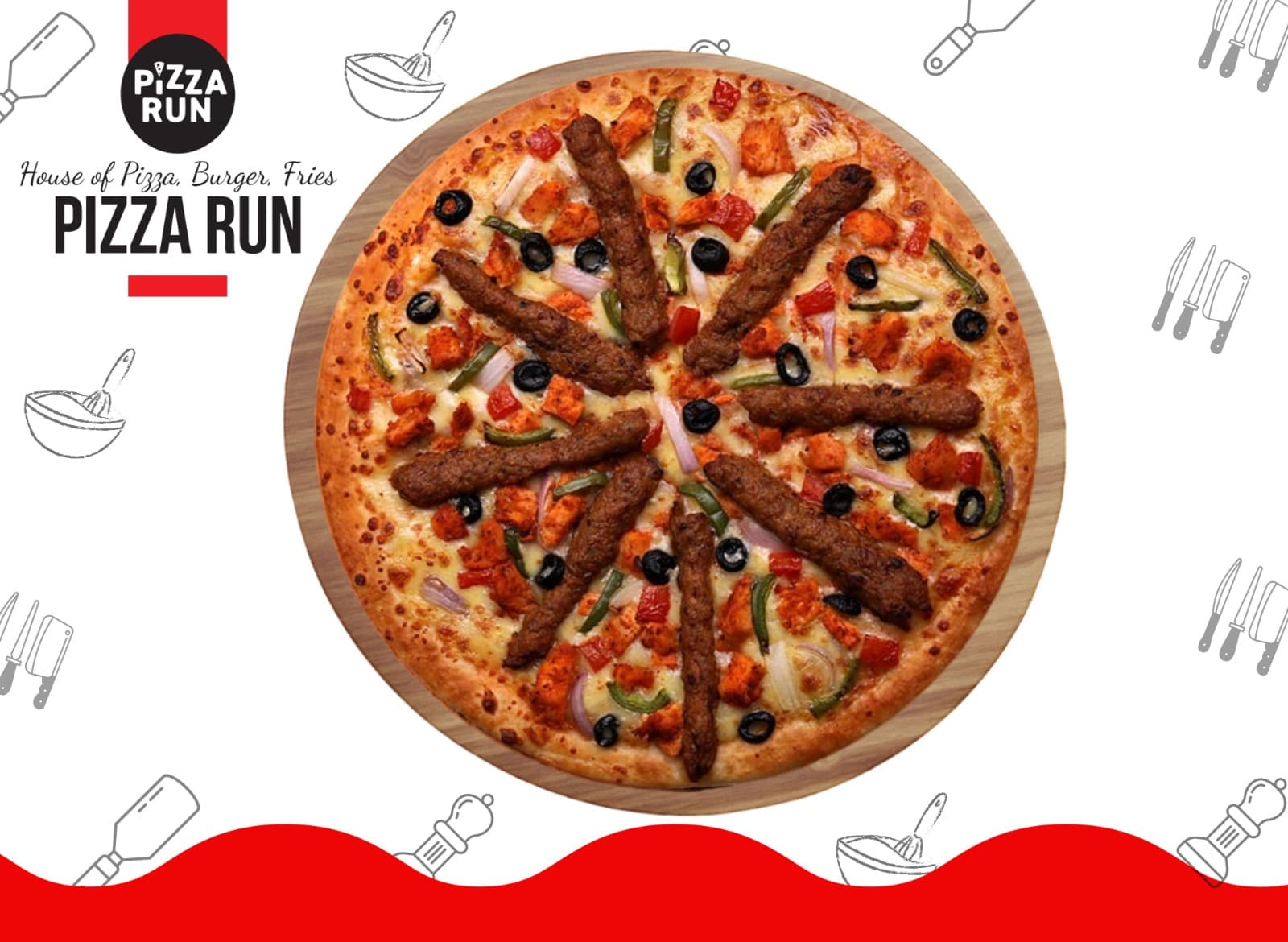 Seekh Kebab Pizza from Pizza Run Fast Food Karachi