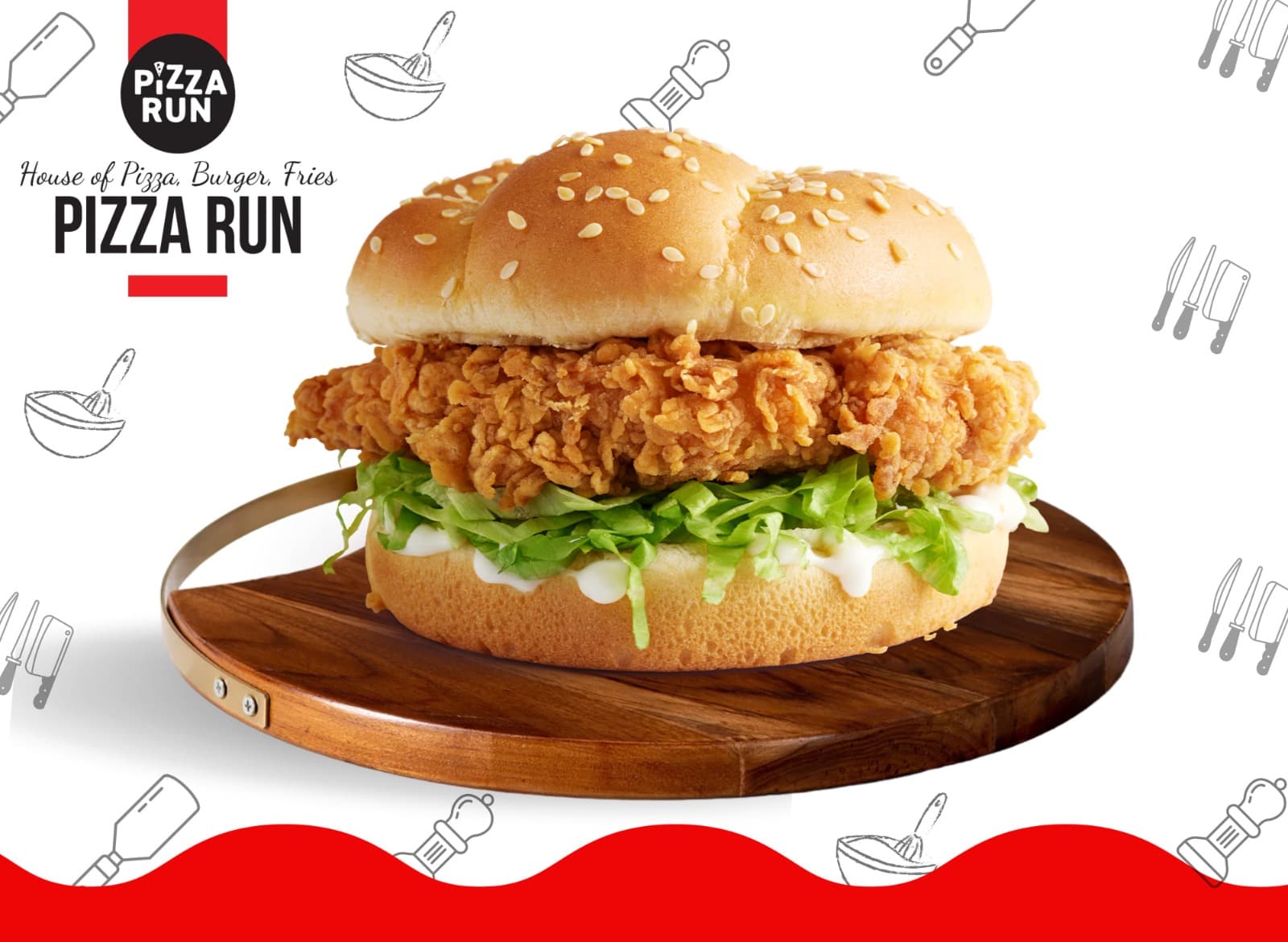 Zinger Burger from Pizza Run Fast Food Karachi