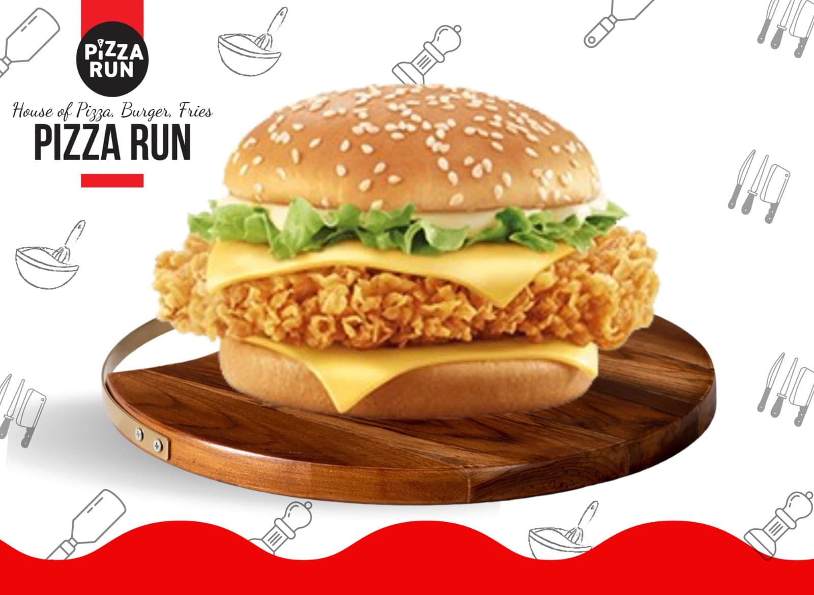Zinger Cheese Burger from Pizza Run Fast Food Karachi