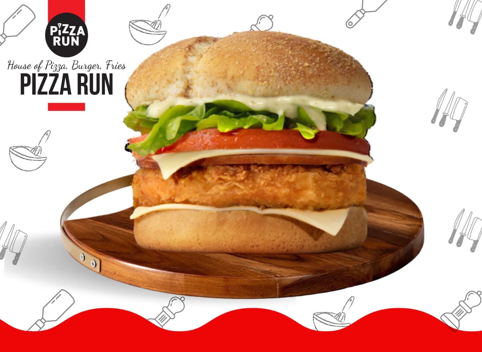 Zinger Cheese Burger from Pizza Run Fast Food Karachi
