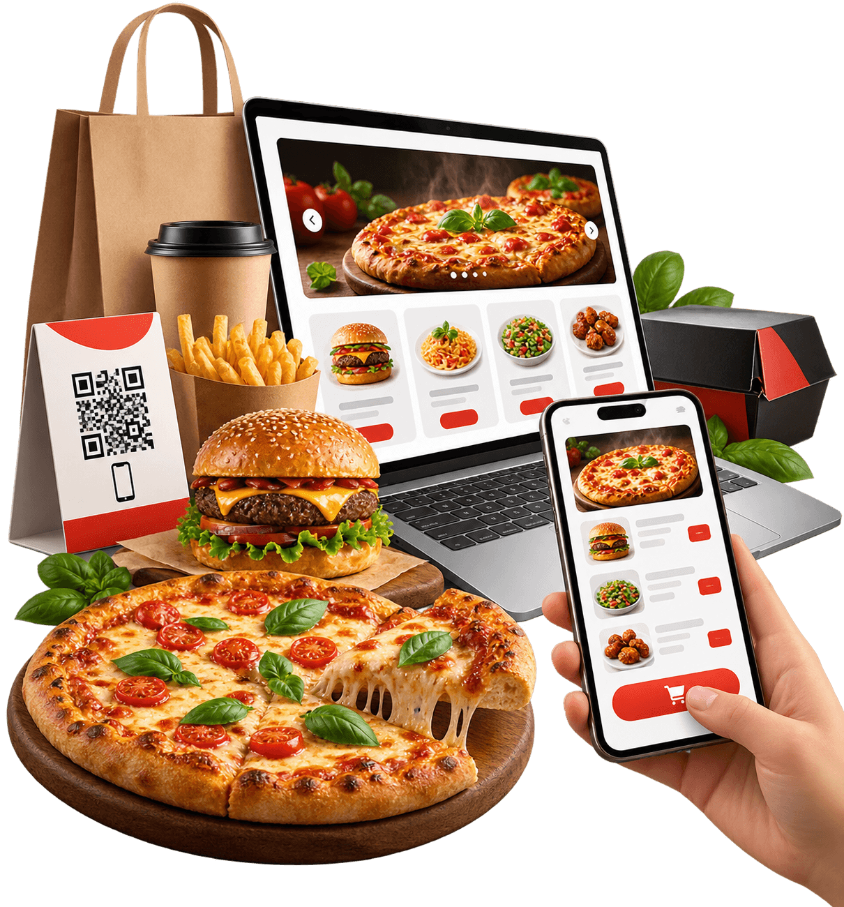 Direct restaurant ordering across web, mobile and QR